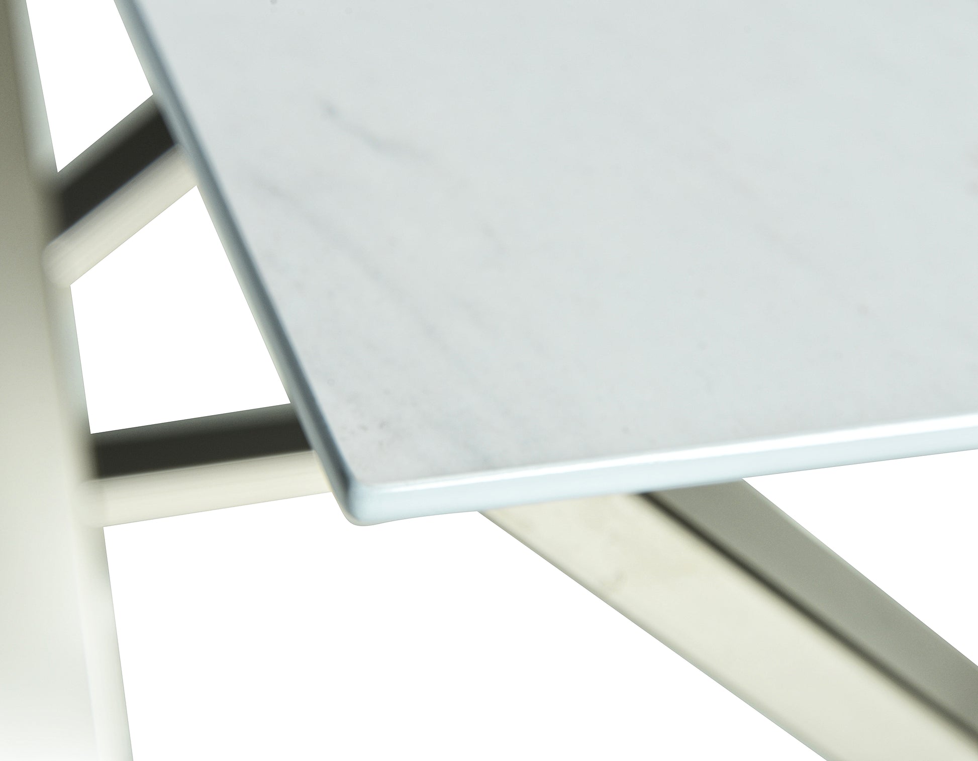 Zurich End Table With Faux White Marble Top White White Iron