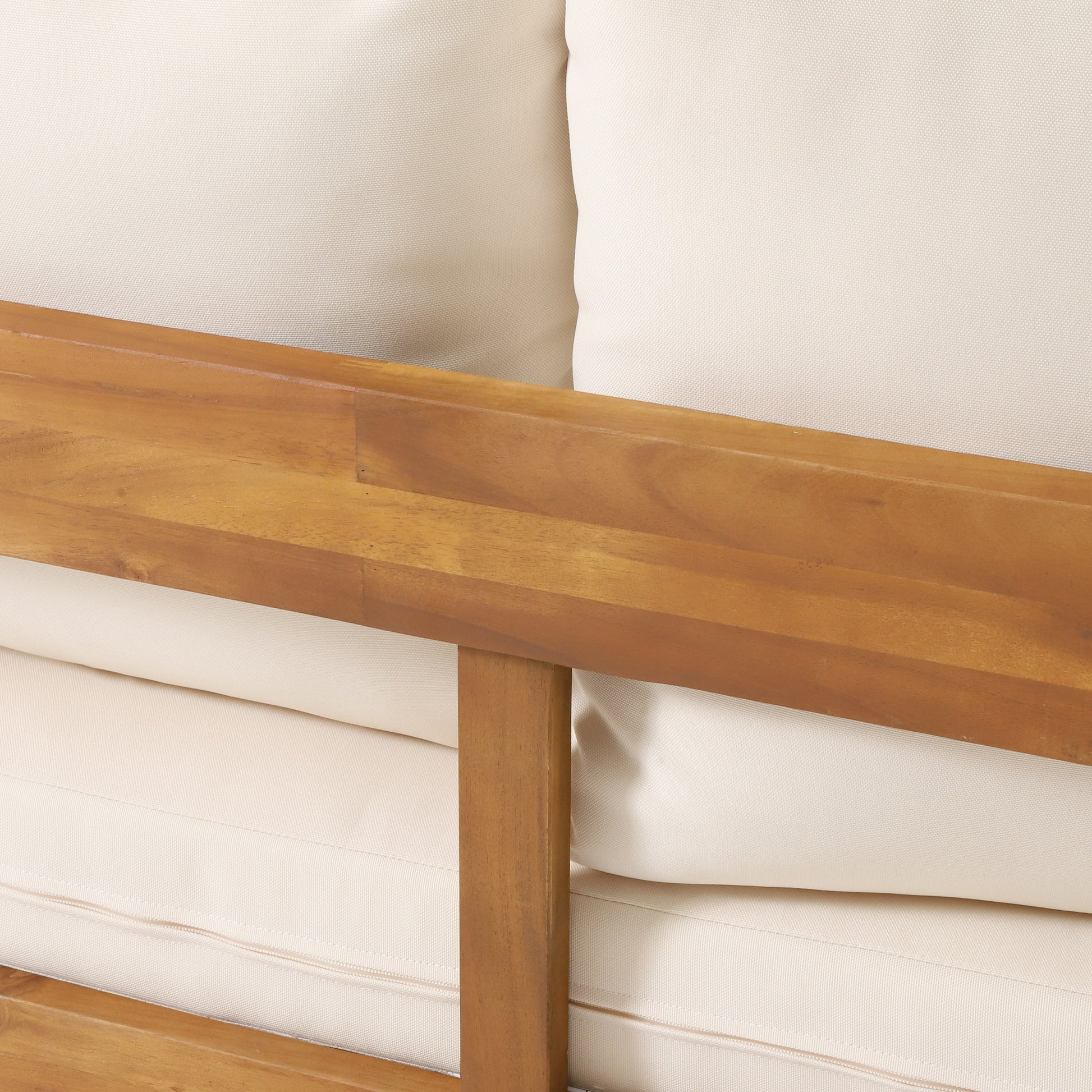 Brooklyn Sofa Set Teak Beige Beige Acacia Wood