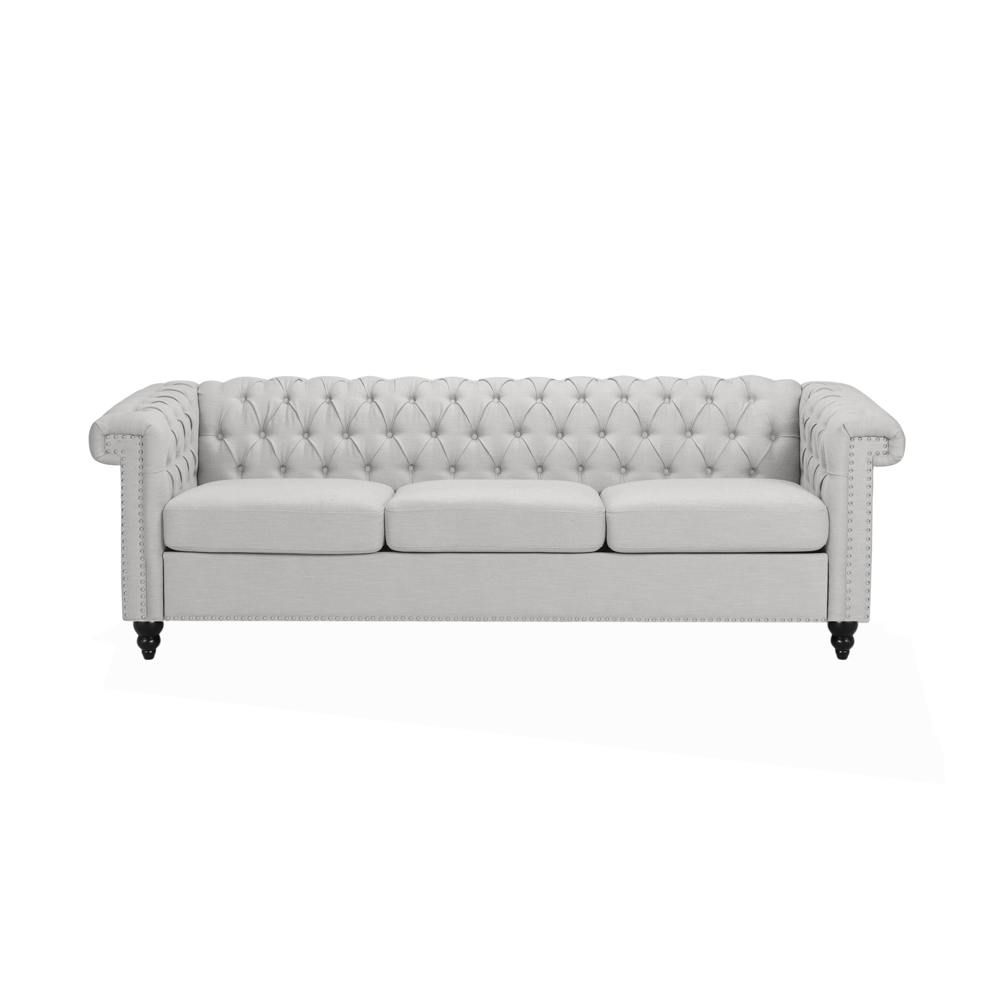 Sofa 3 Seater Grey Fabric