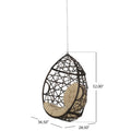 Los Alamitos Hanging Chair With 8Ft Chain Brown Pe Rattan Iron Waterproof Fabric