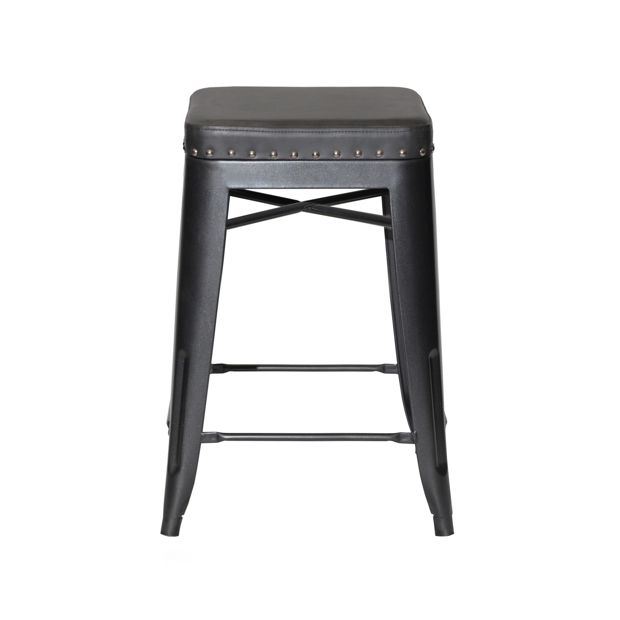 Hank Counter Stool Set Of 2 Dark Gray Dark Gray Wood