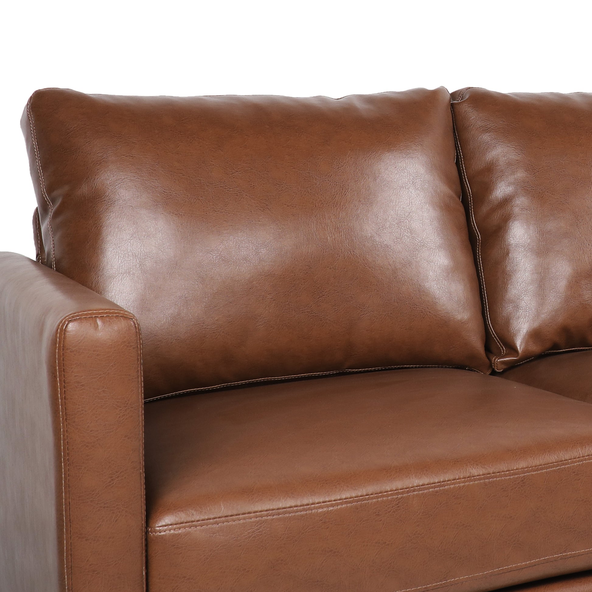 3 Seater Sofa Light Brown Pu 3 Seat
