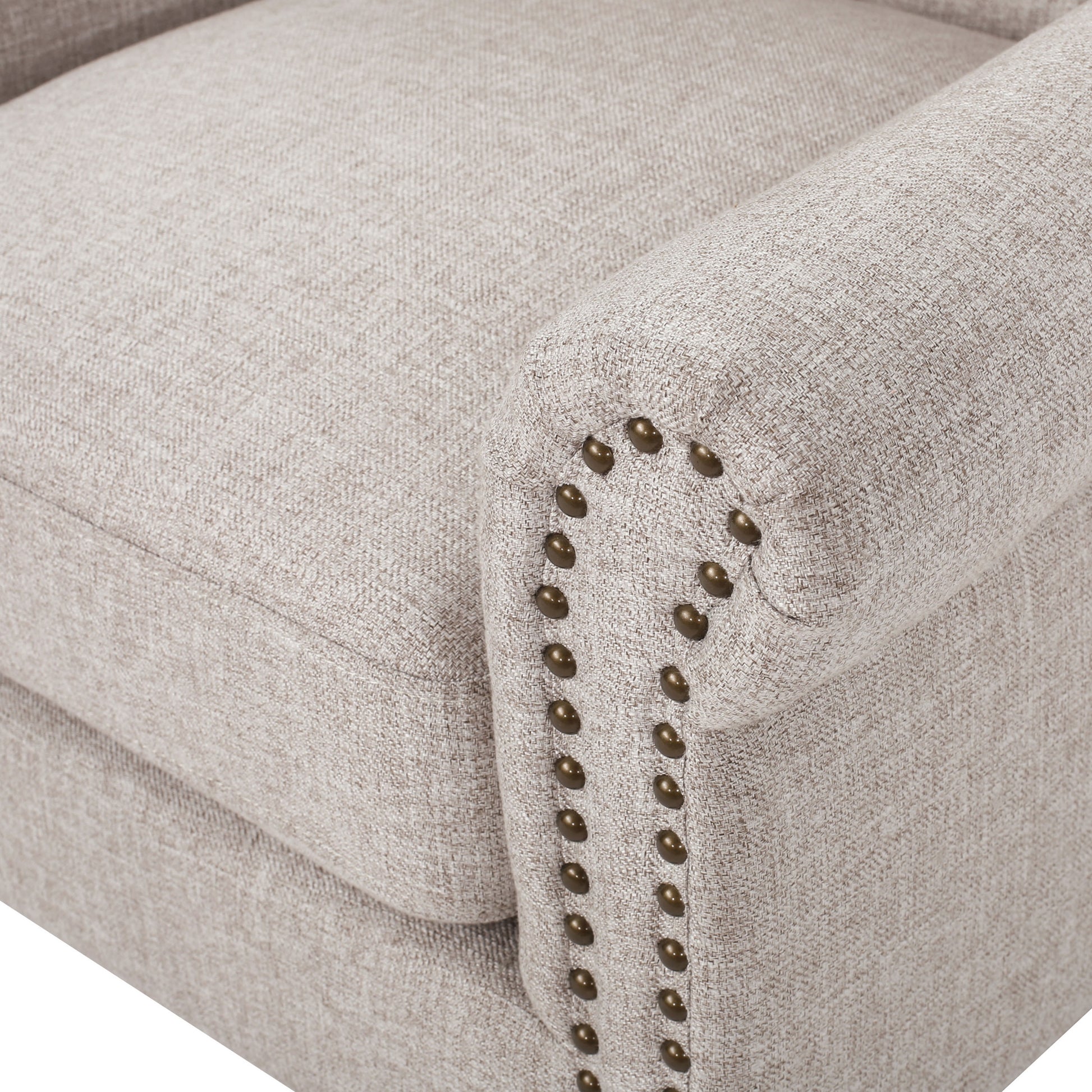Accent Chair Beige Fabric