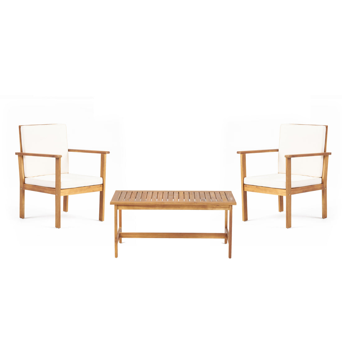 2 Club Chair & Table Brown Wood