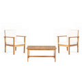 2 Club Chair & Table Brown Wood
