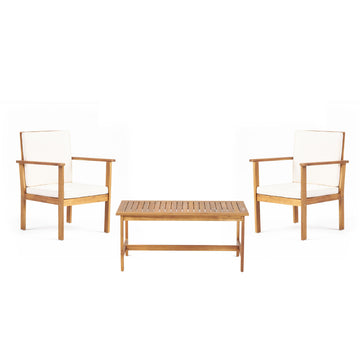 2 Club Chair & Table Brown Wood