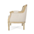 Club Chair Beige Brown Fabric