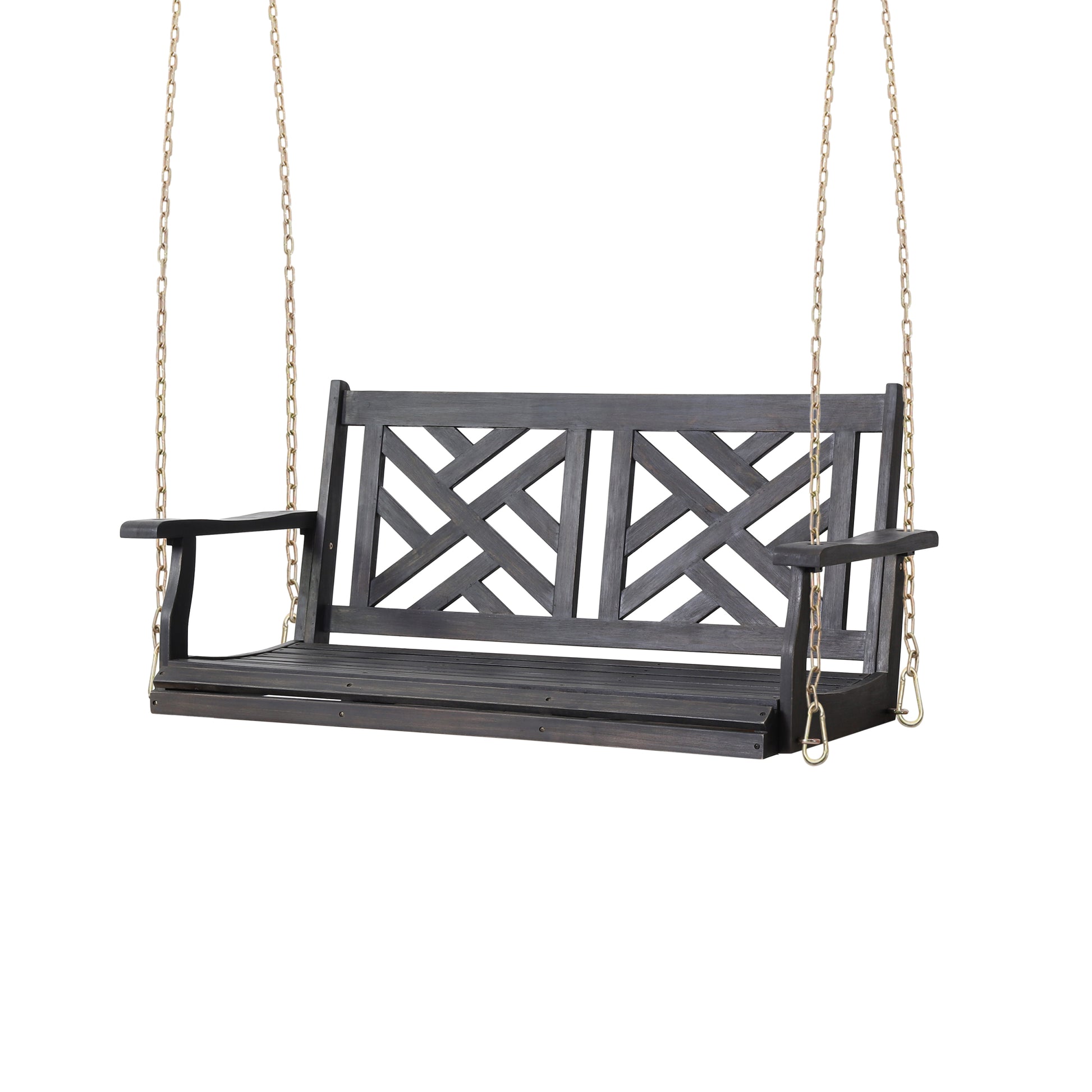 Alejandro Porch Swing Dark Grey Wood Metal