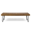 Jane Industrial Wood And Metal Bench Black Metal & Wood