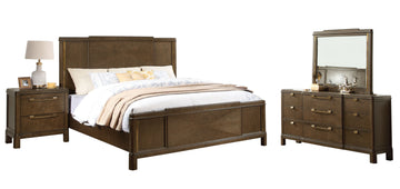 Milan 4 Piece Queen Bedroom Set Dark Brown Queen Dark Brown 4 Piece Set Wood