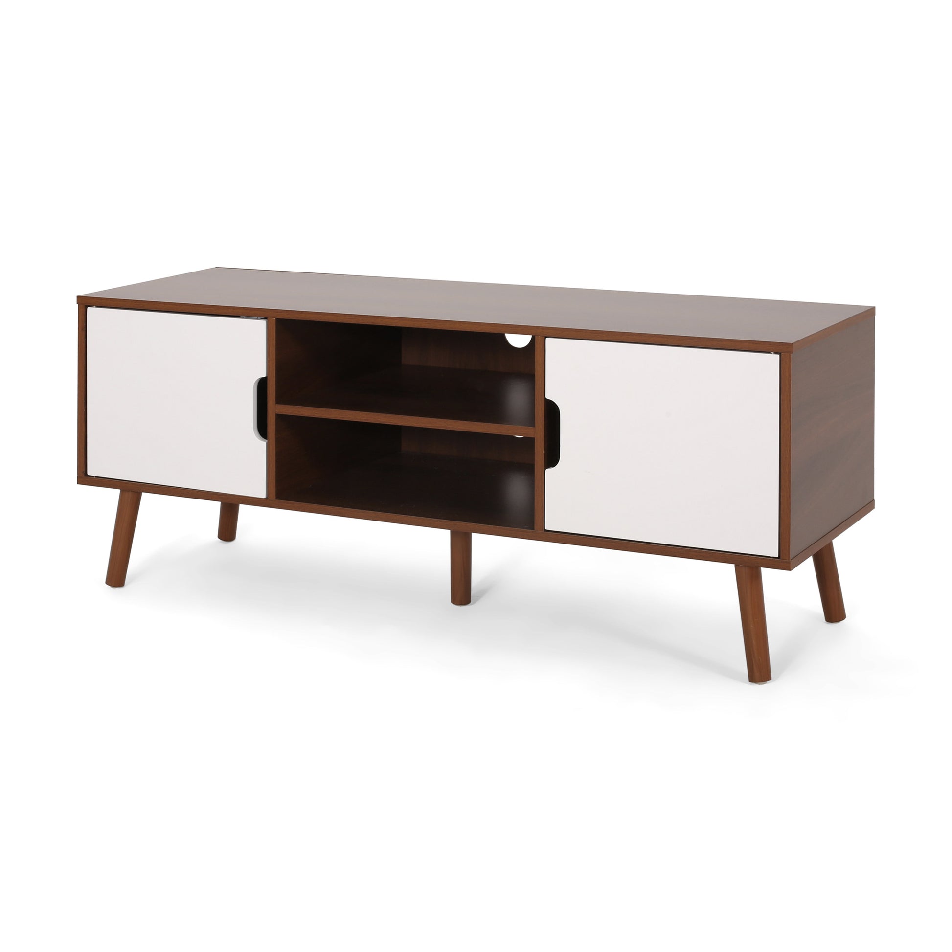 Tv Stand White Walnut 40 49 Inches Wood