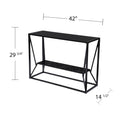 Argall Long Glass Top Console Table Black Iron