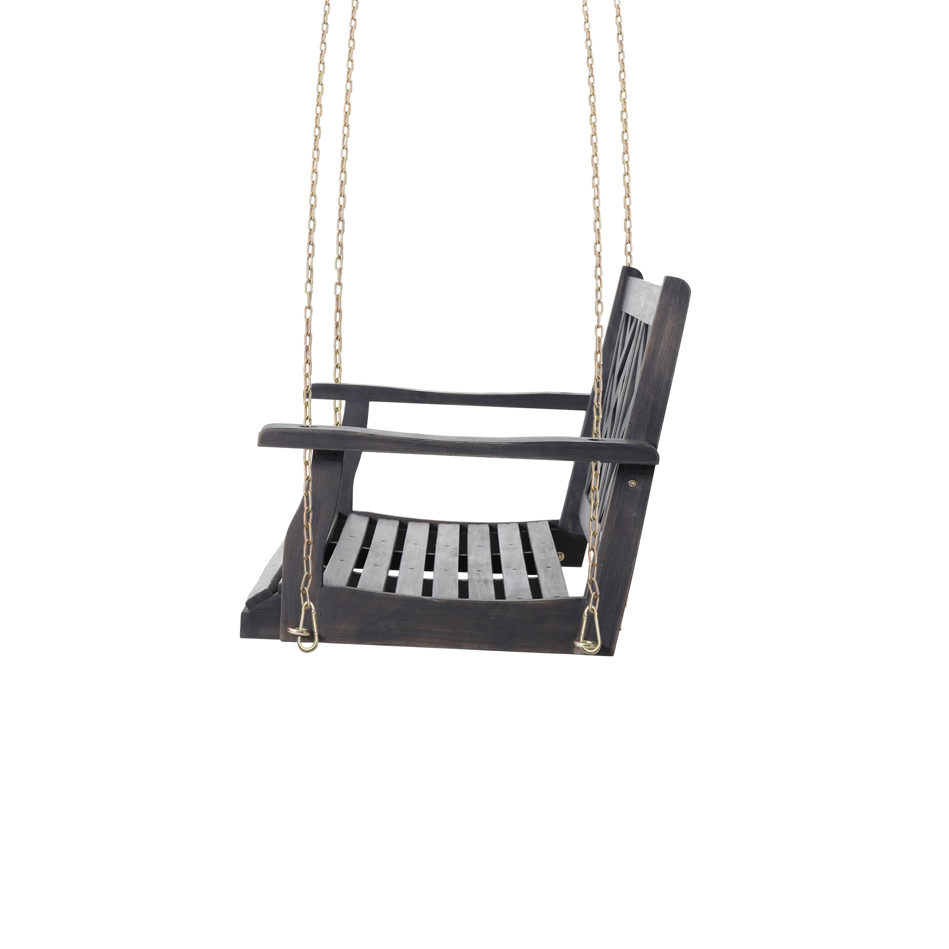 Alejandro Porch Swing Dark Grey Wood Metal