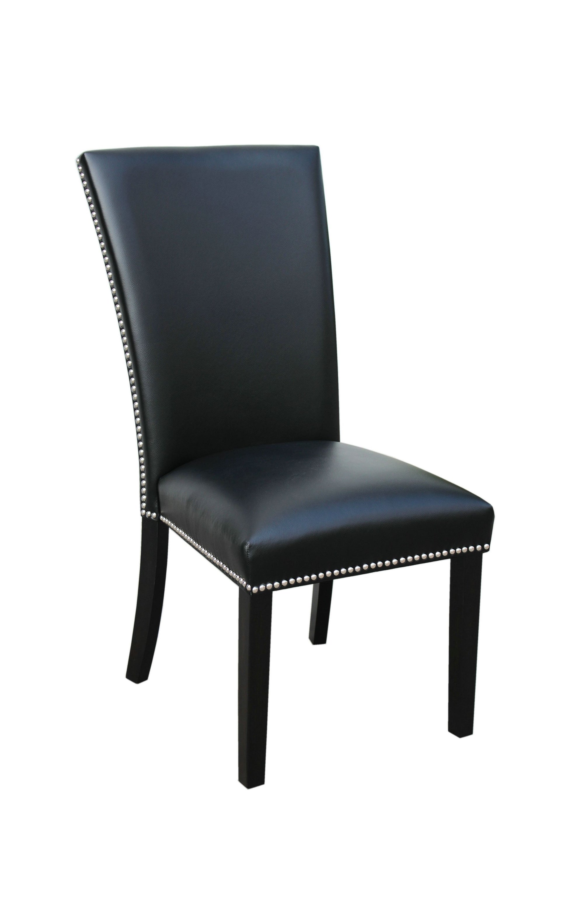 Camila Dining Chair Set Of 2 Black Black Faux Leather