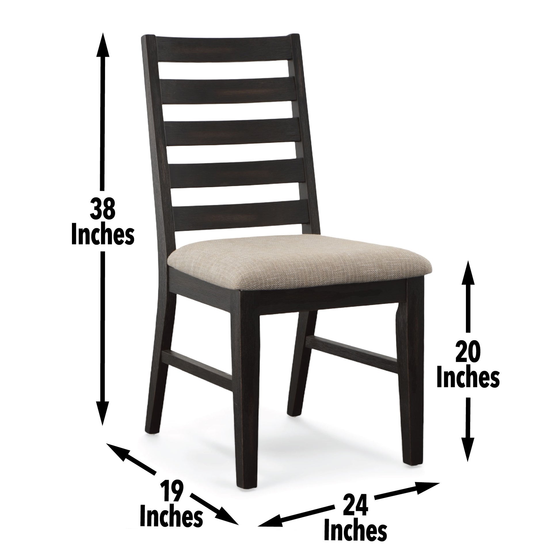 Harington 6 Piece Dining Set Black Black Fabric