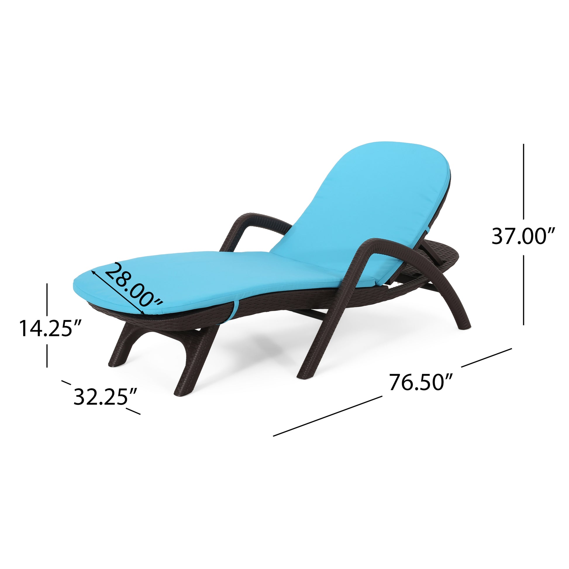 Mikael Chaise Lounge With Cushion Dark Brown Polypropylene