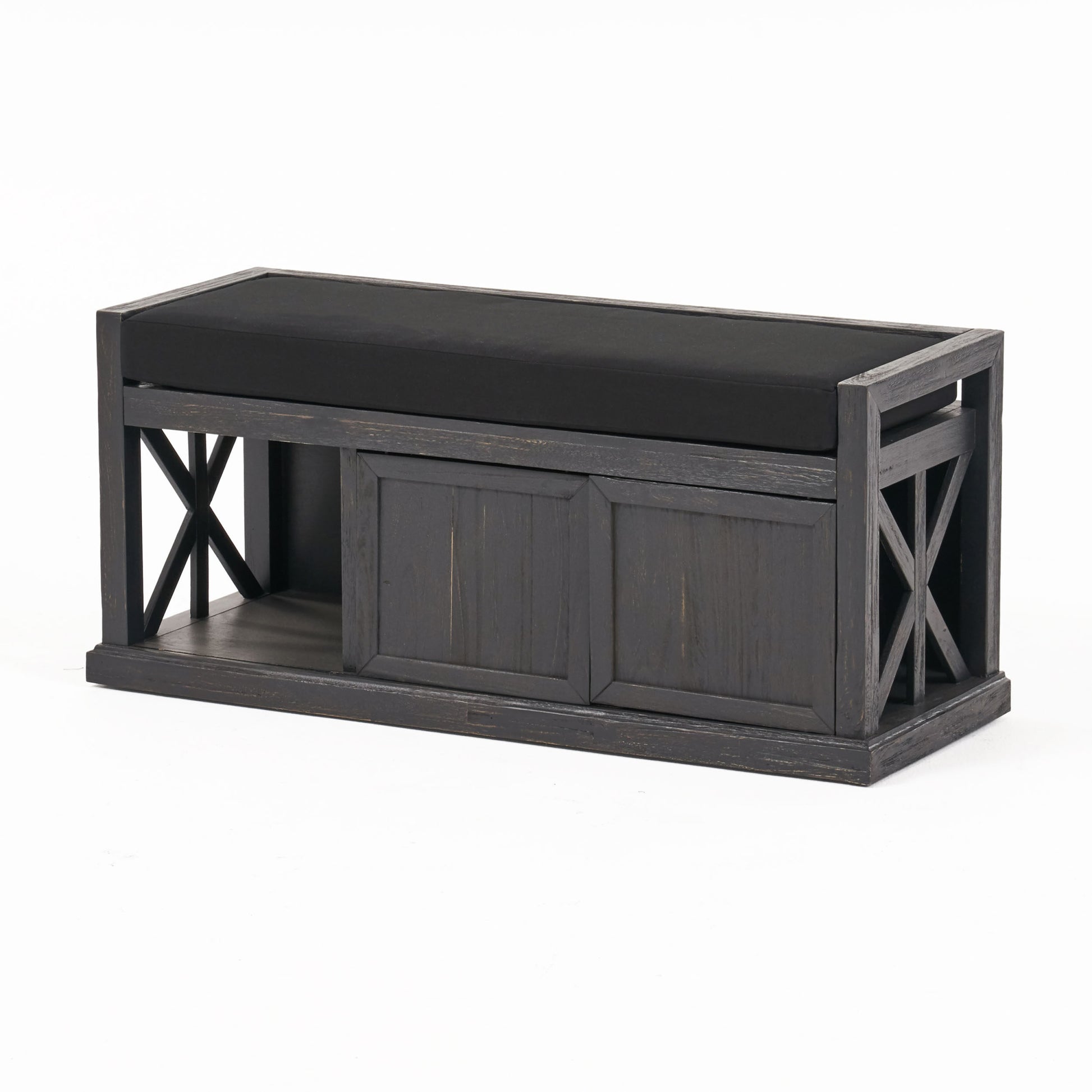 Bench Dark Grey Acacia Wood