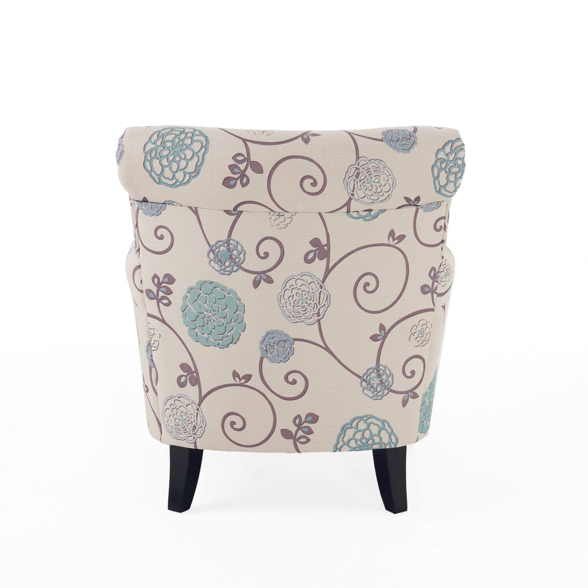 Jasmine Club Chair White Blue Fabric