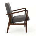 Club Chair, Mid Century Modern Microfiber Club Chair With Wood Frame Slate Microfiber