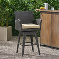Pe Swivel Arm Bar Stool Brown Multi Rattan