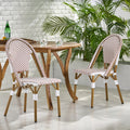 French Bistro Chair Brown White Rattan