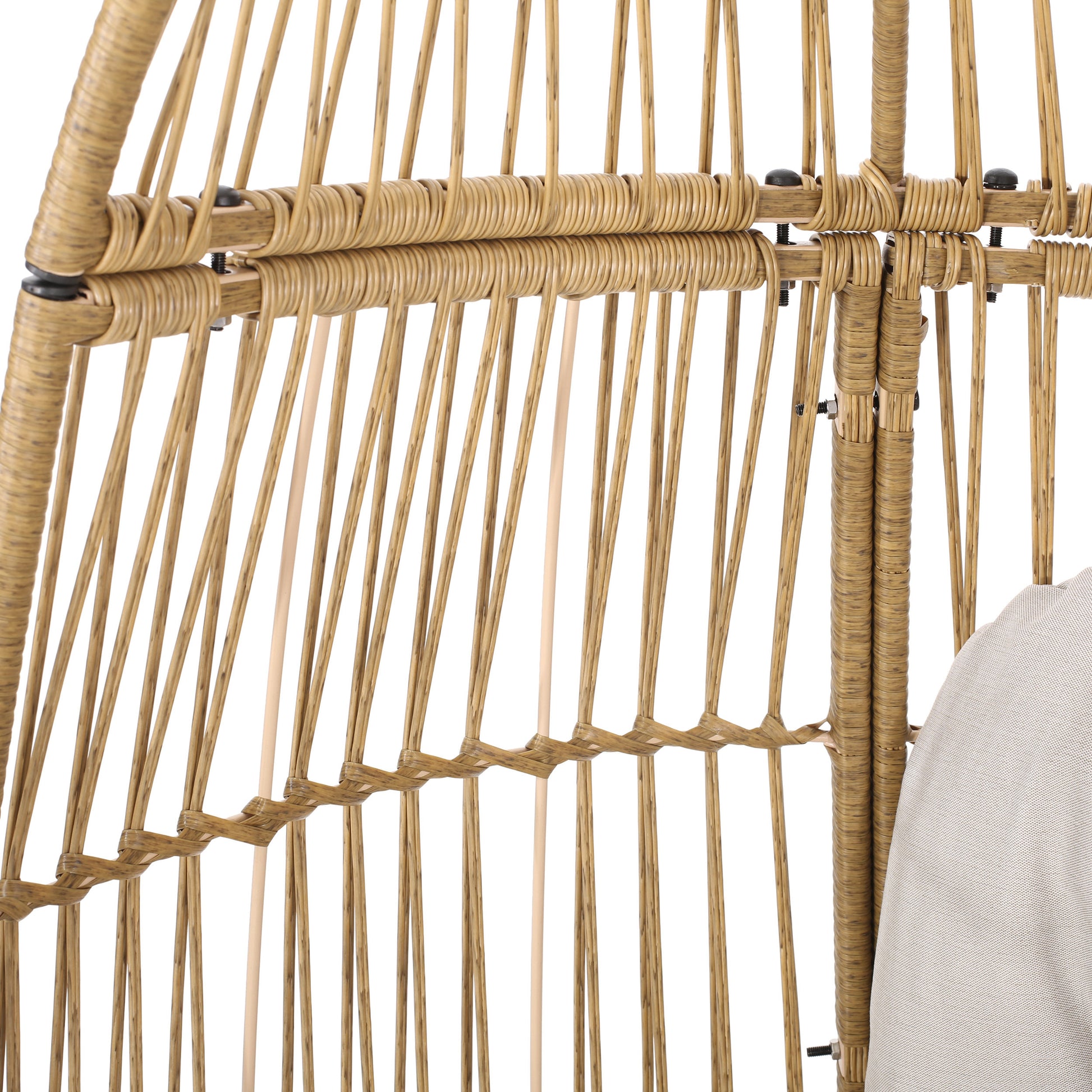 Reseda Swivel Patio Egg Chair Natural Fabric