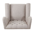 Accent Chair Beige Fabric