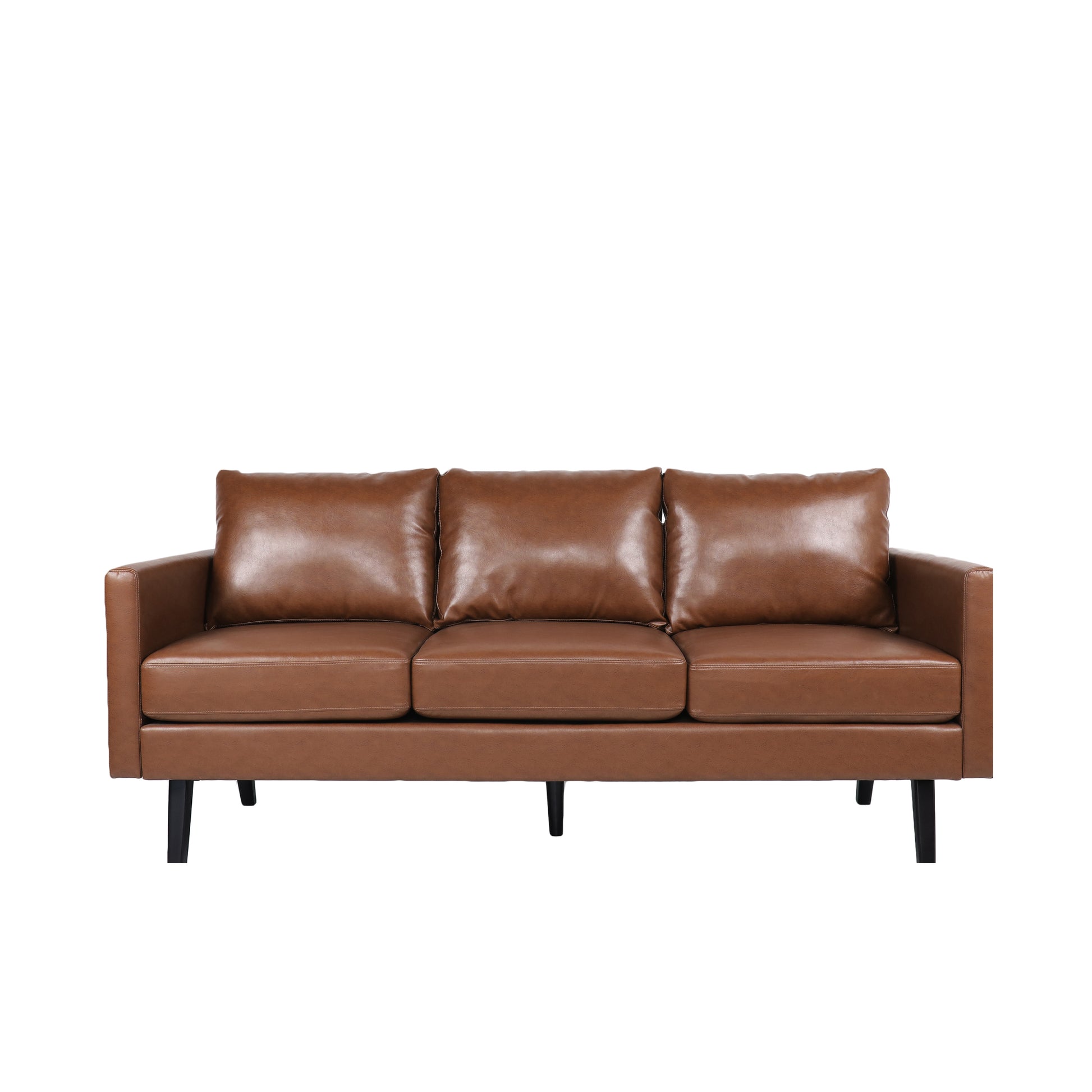 3 Seater Sofa Light Brown Pu 3 Seat