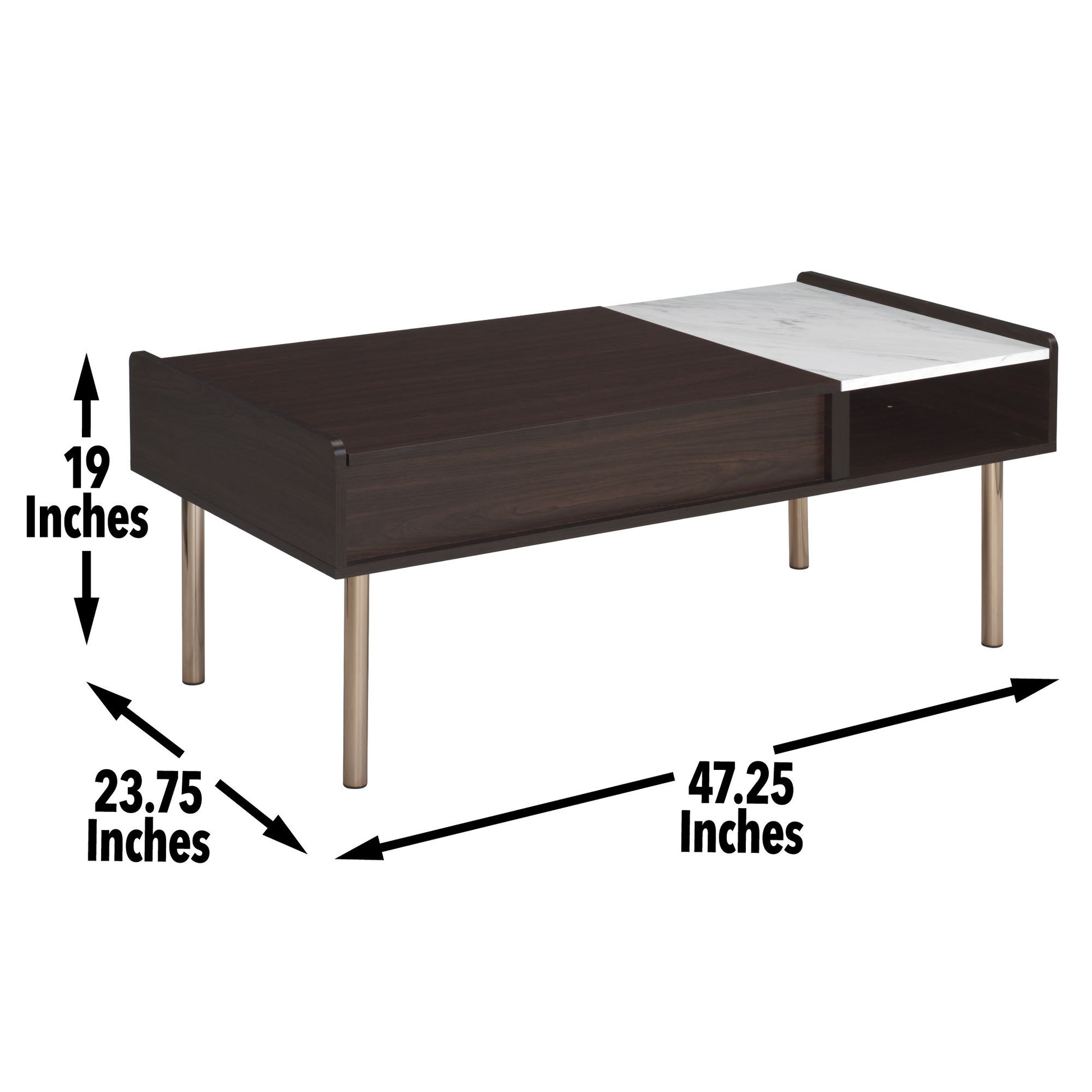Carrie Lift Top Coffee Table Brown Brown Wood