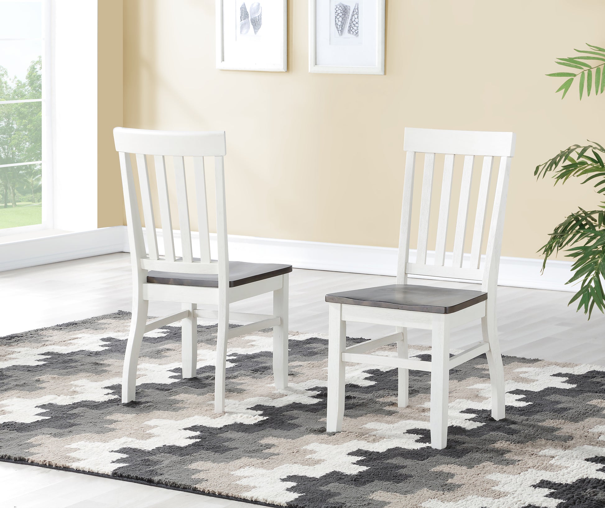 Caylie 5 Piece Dining Set White White Wood