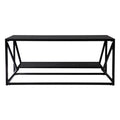 Argall Glass Top Cocktail Table W Storage Black Iron