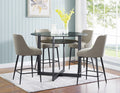 Olson Counter Chair Set Of 2 Khaki Silver White Fabric