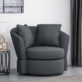 Swivel Club Chair Charcoal Fabric