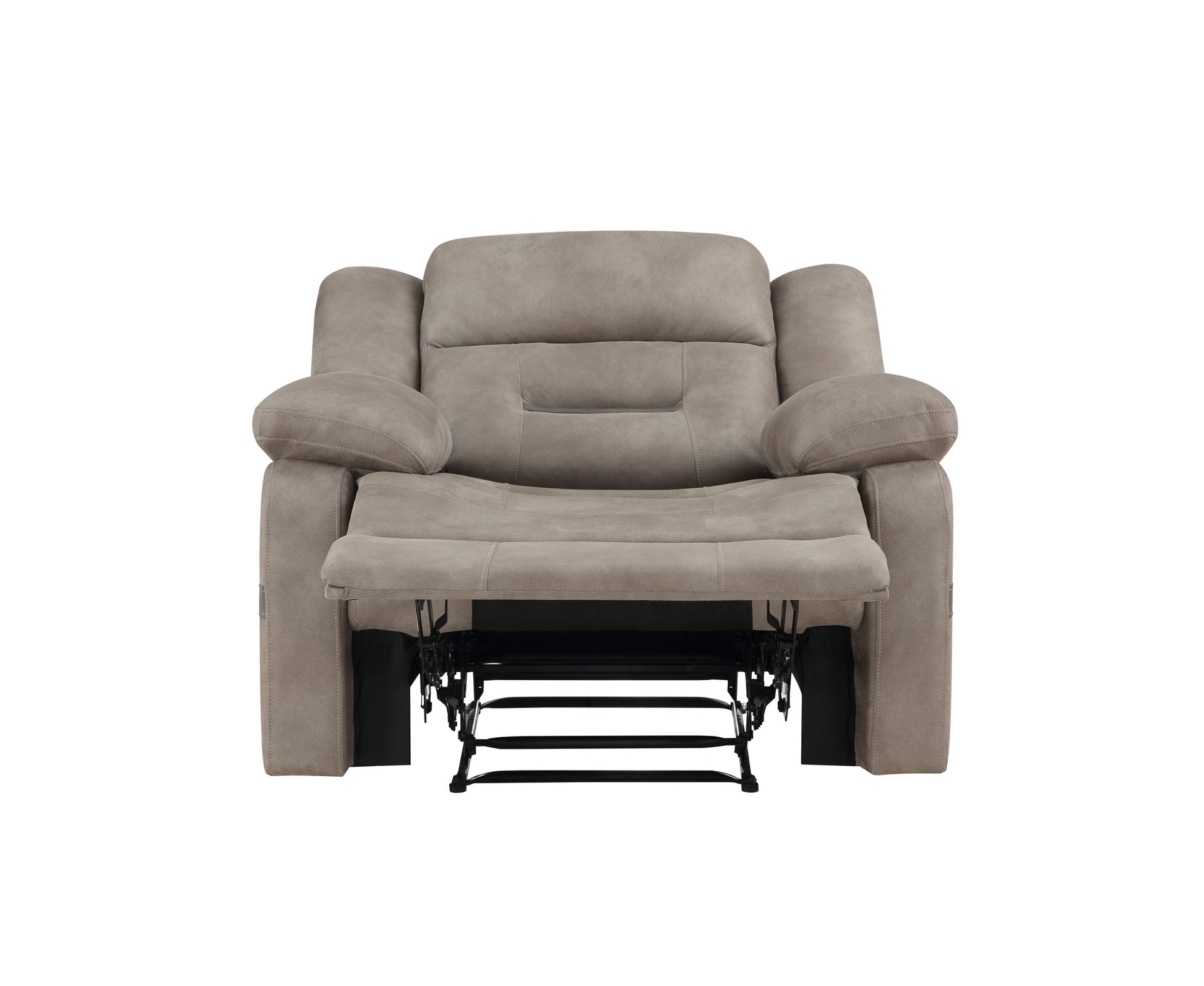 Abilene Manual Reclining Chair Tan Dark Gray Wood