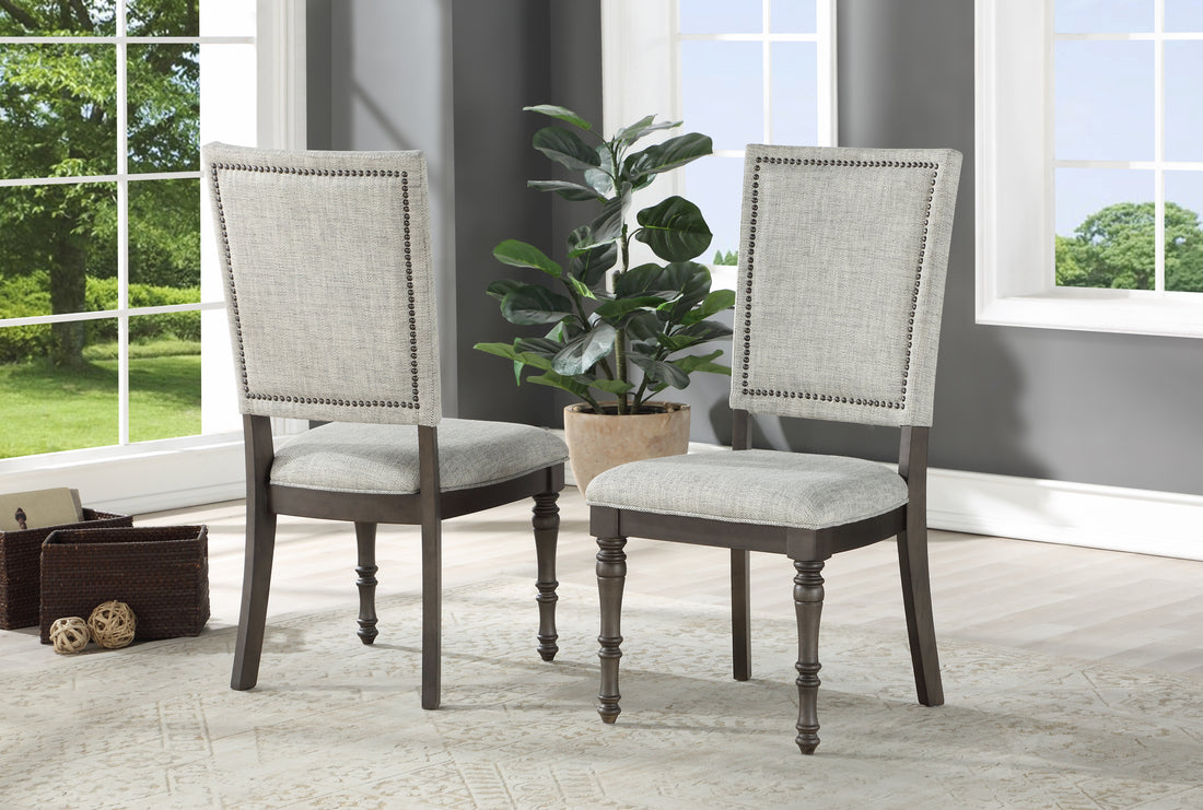 Linnett Upholstered Back Chair Set Of 2 Dark Brown Dark Brown Wood