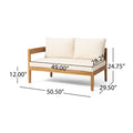 Brooklyn Sofa Set Teak Beige Beige Acacia Wood