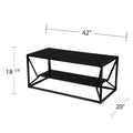 Argall Glass Top Cocktail Table W Storage Black Iron