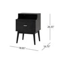 Disa 1 Drawer Nightstand Black Mdf