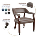 Tournament Arm Chair With Casters Dark Brown Dark Brown Fabric