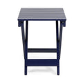 Outdoor Folding Wooden Side Table, Navy Blue, 15