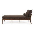 Chaise Lounge Brown Fabric