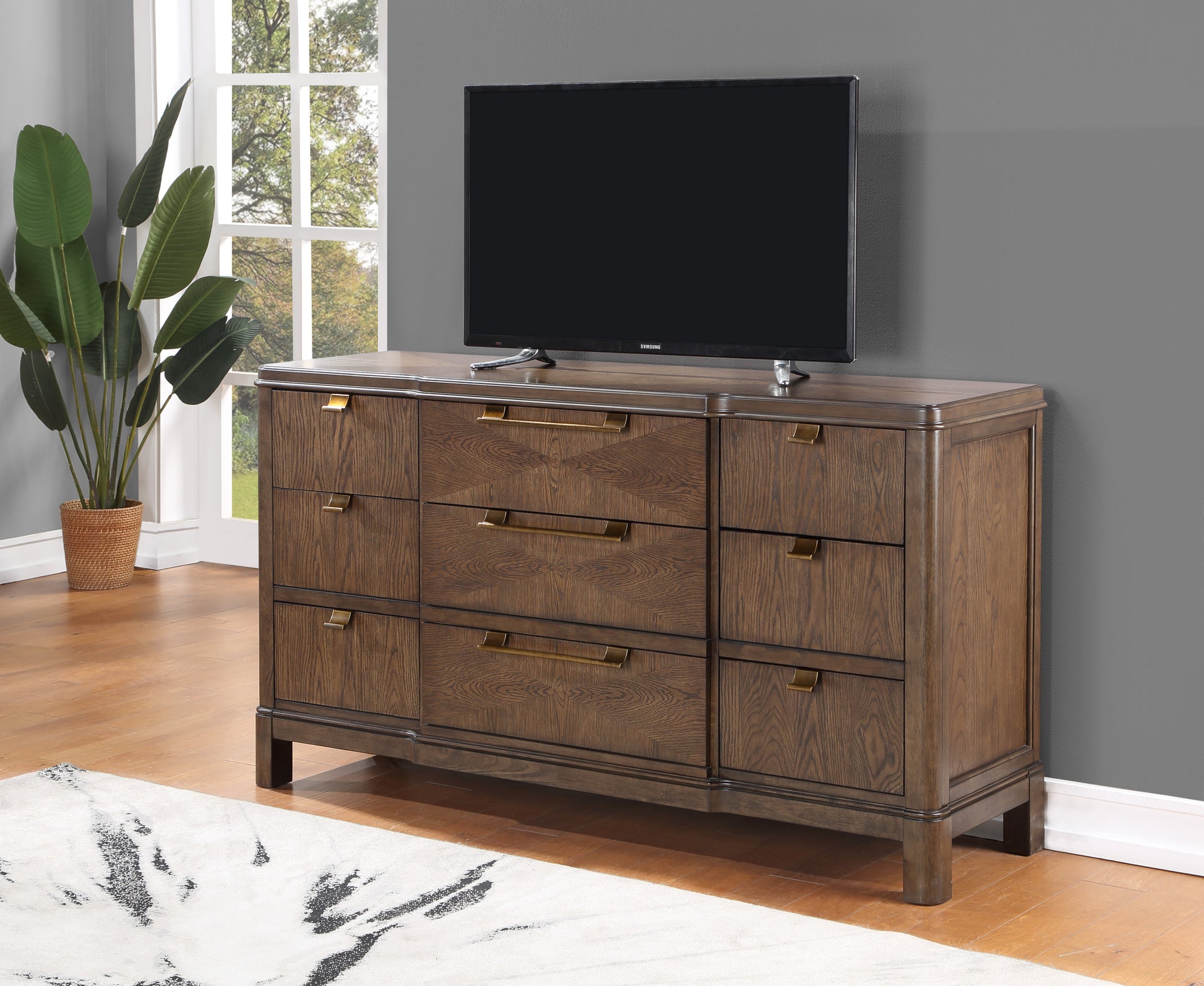 Milan Dresser Dark Brown Dark Brown Wood
