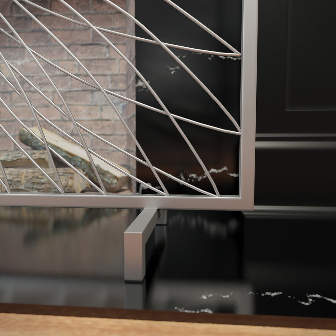 Jandra Decorative Fireplace Screen Silver Iron