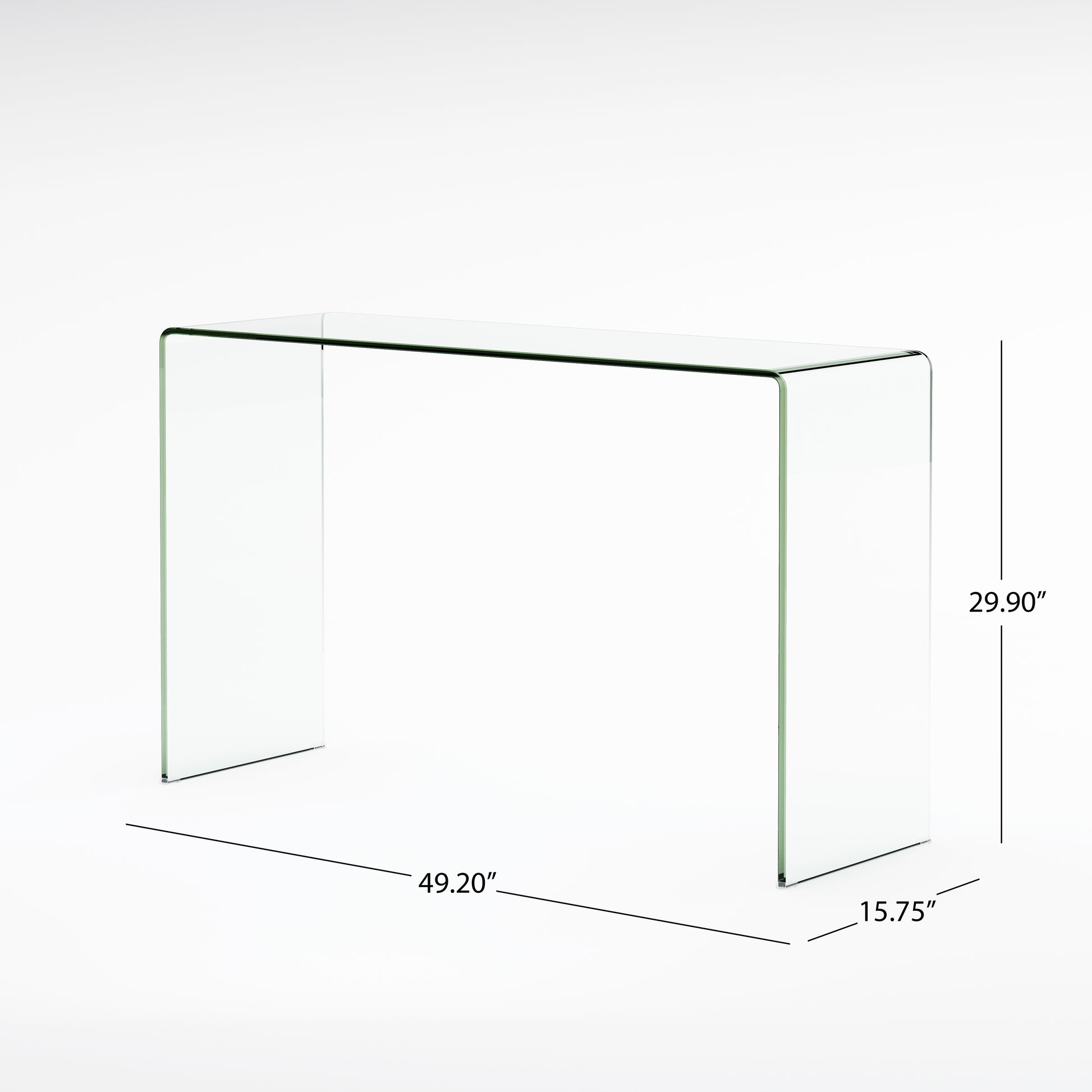 Console Table 12Mm Tempered Bent Glass Clear Glass