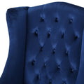 Upholstered Side Chair Navy Blue Velvet