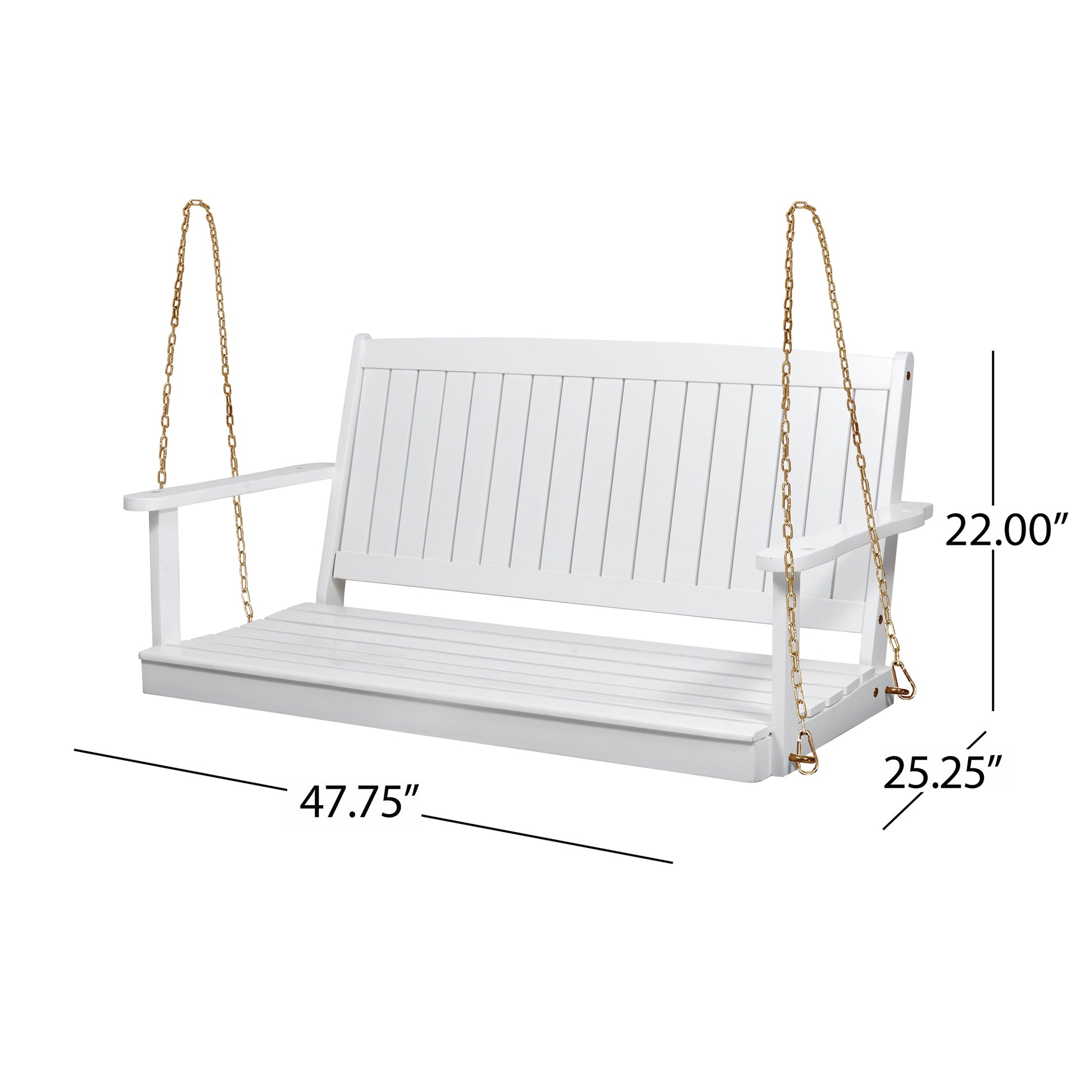 Tambora Porch Swing White Wood Metal
