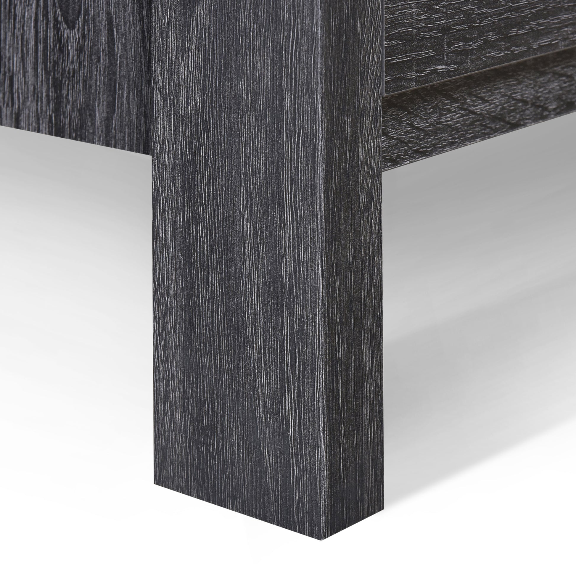 Toolless Assembly Nightstand Dark Grey Mdf