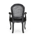 Dining Chair Black Wood Fabric