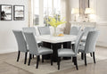 Camila Pu Dining Chair Set Of 2 Silver Silver White Faux Leather