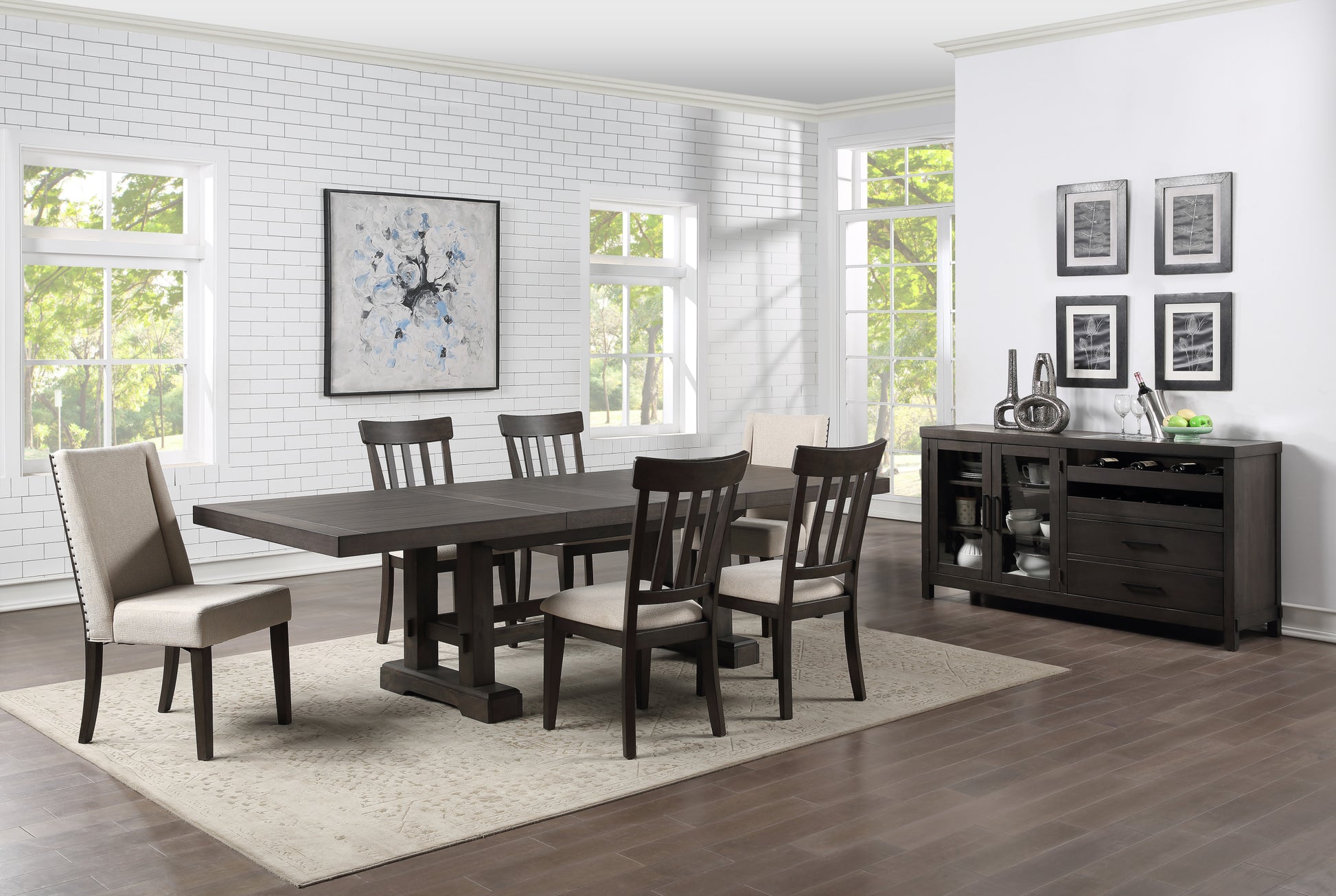 Napa Upholstered Side Chair Set Of 2 Dark Brown Dark Brown Wood